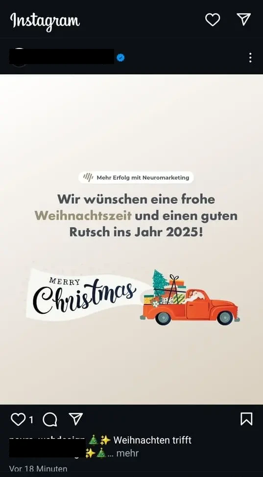 Ein Beispiel für Instagramposts als Grafik