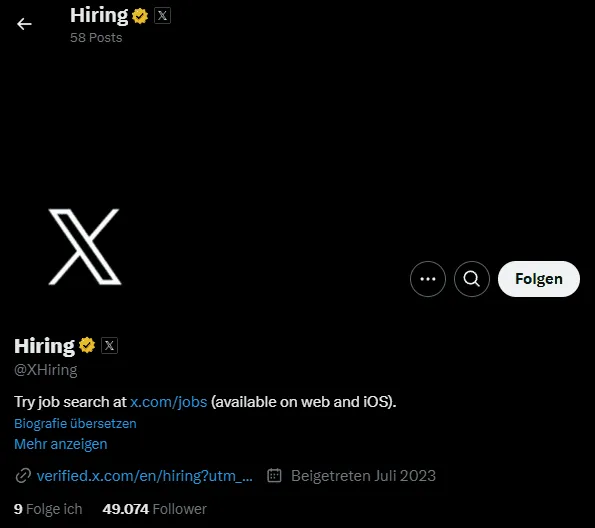 X Hiring Funktion