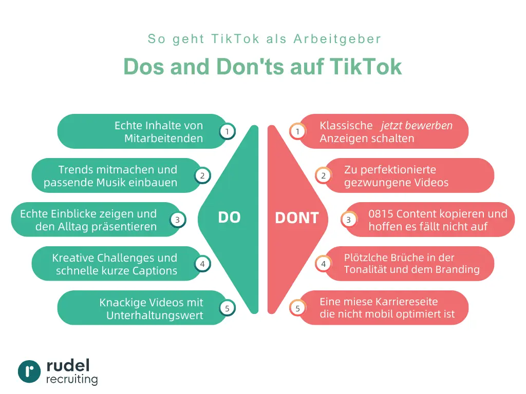 Dos and Don'ts beim Social Recruiting TikTok