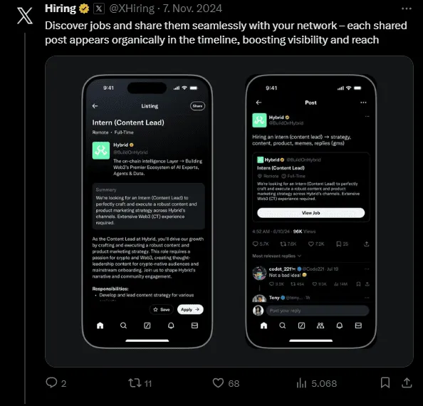 X Jobposting für Arbeitgeber